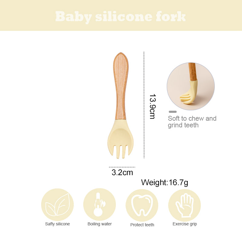 Baby Bamboo Silicone Fork