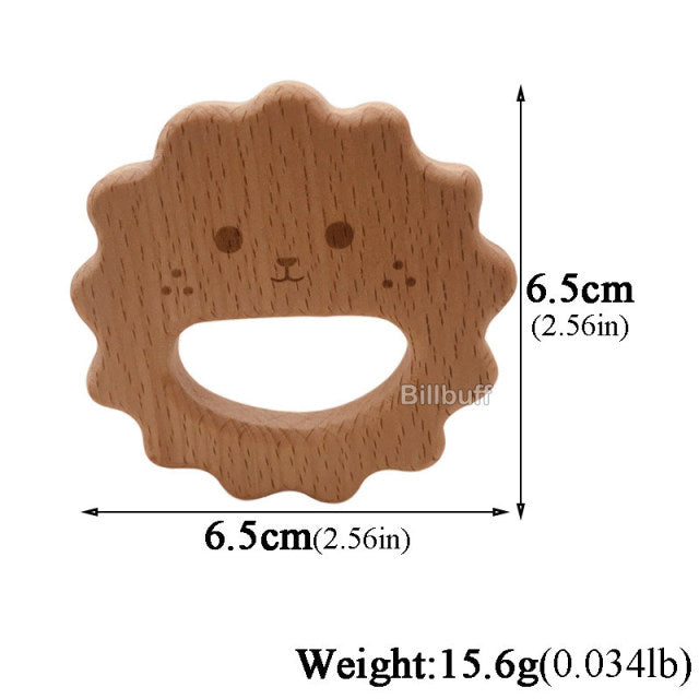 Baby Teether Wooden Animal Pacifier