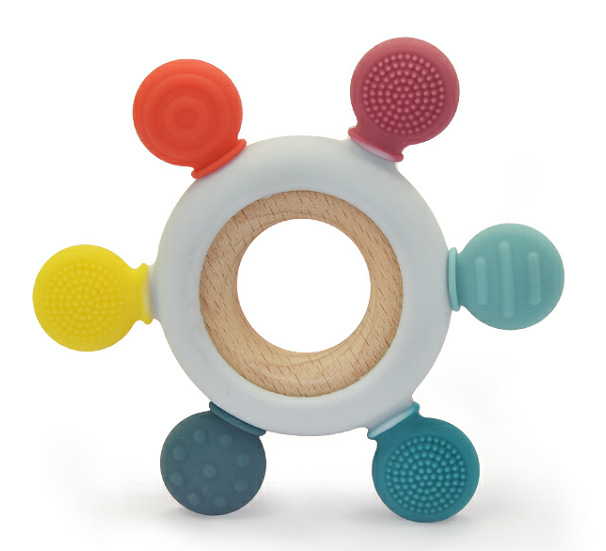 Silicone Customized Shape Wooden Teether Ring